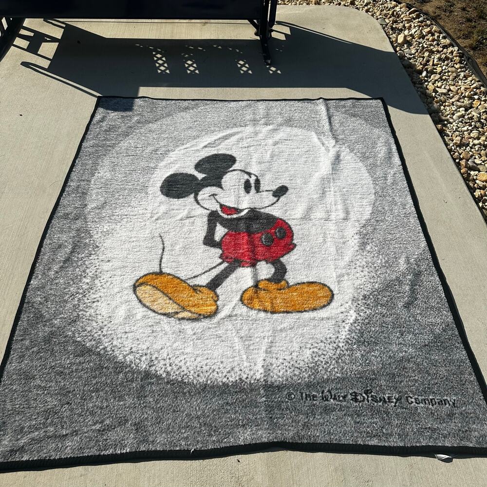 Vintage Biederlack of America Mickey Mouse Blanket 57"x68"